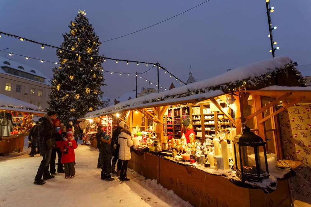 Stalls in Tallinn Christmas Market