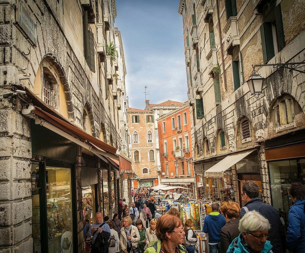 Shopping street in Venice