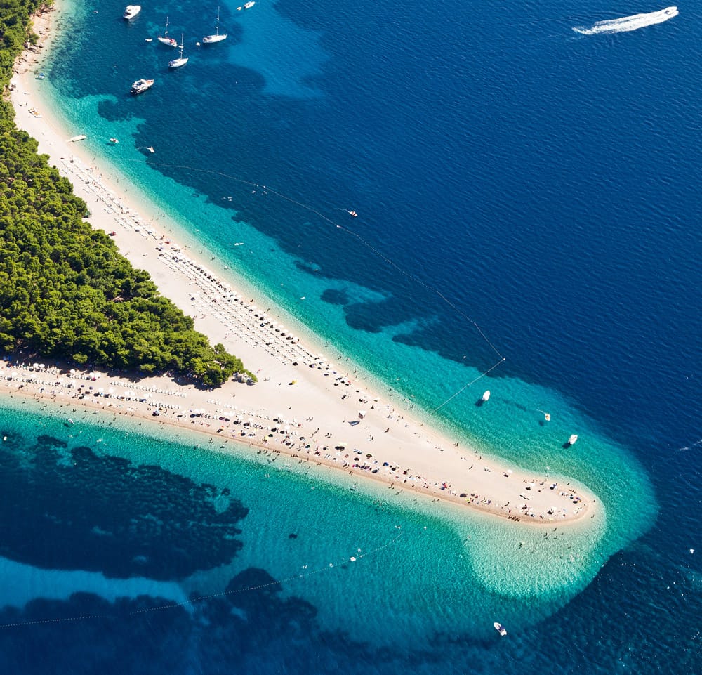 Zlatni Rat Beach on Brac Island, Croatia