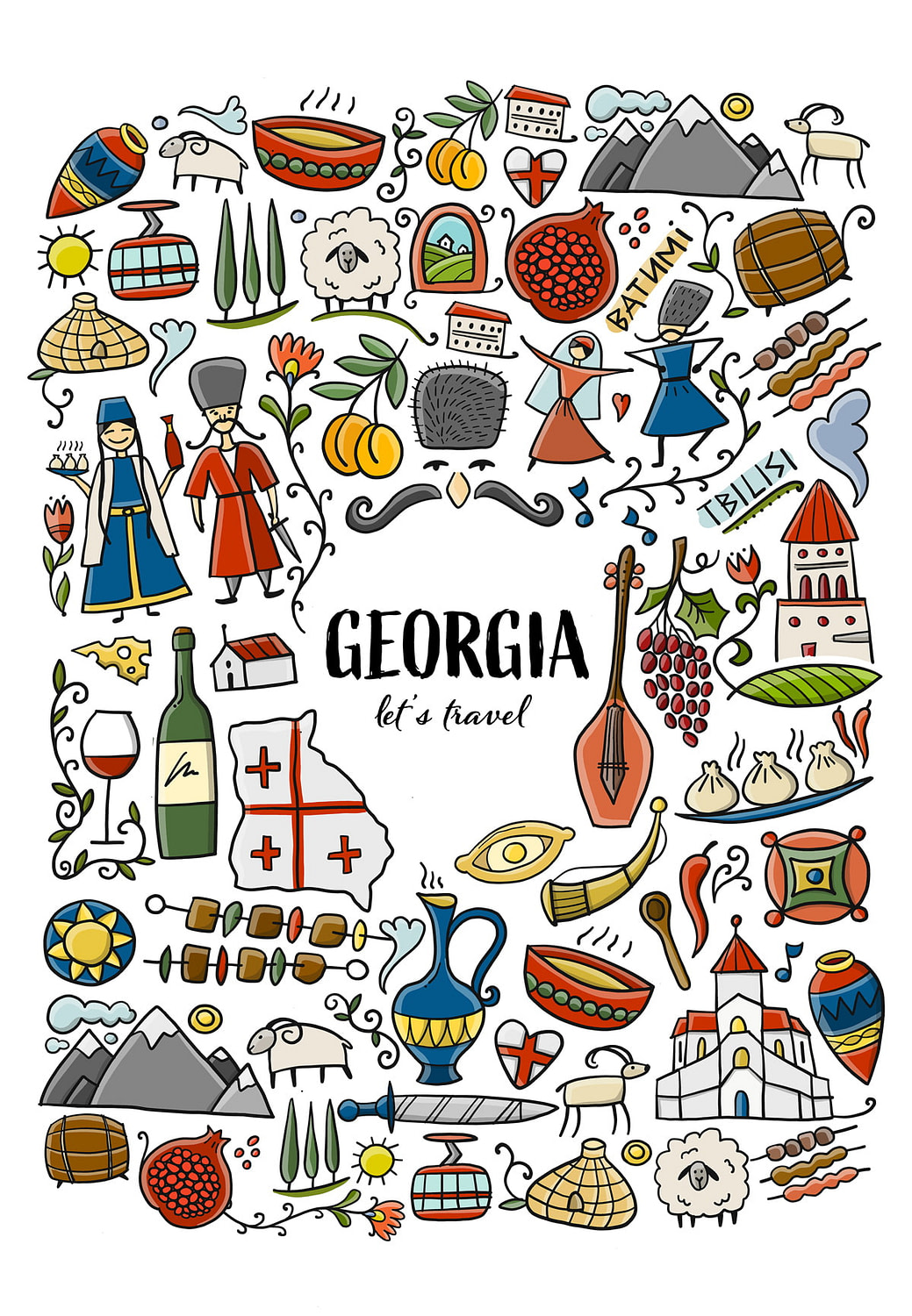 Georgia country illustration