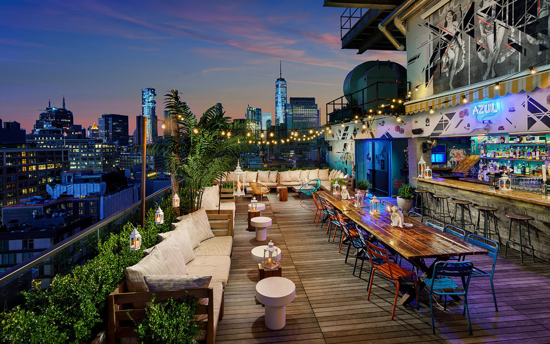 Rooftop bar in West Village