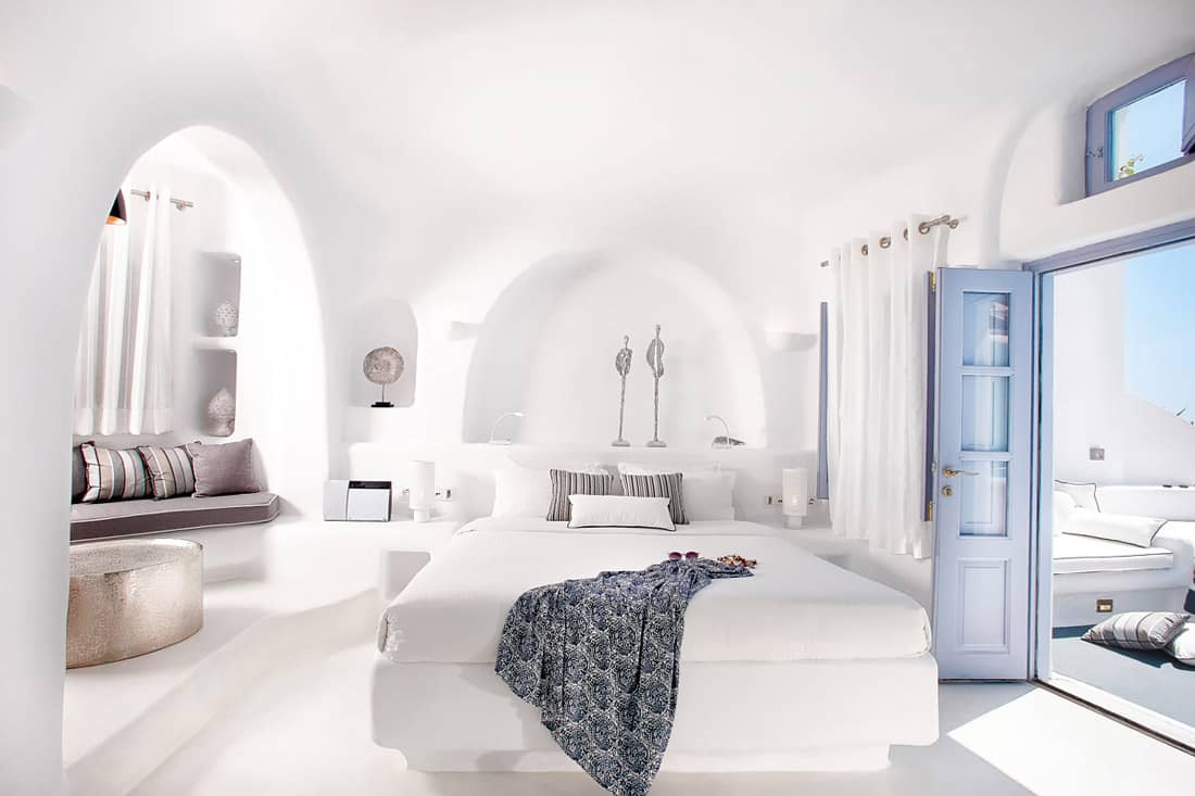 Minimalist white bedroom