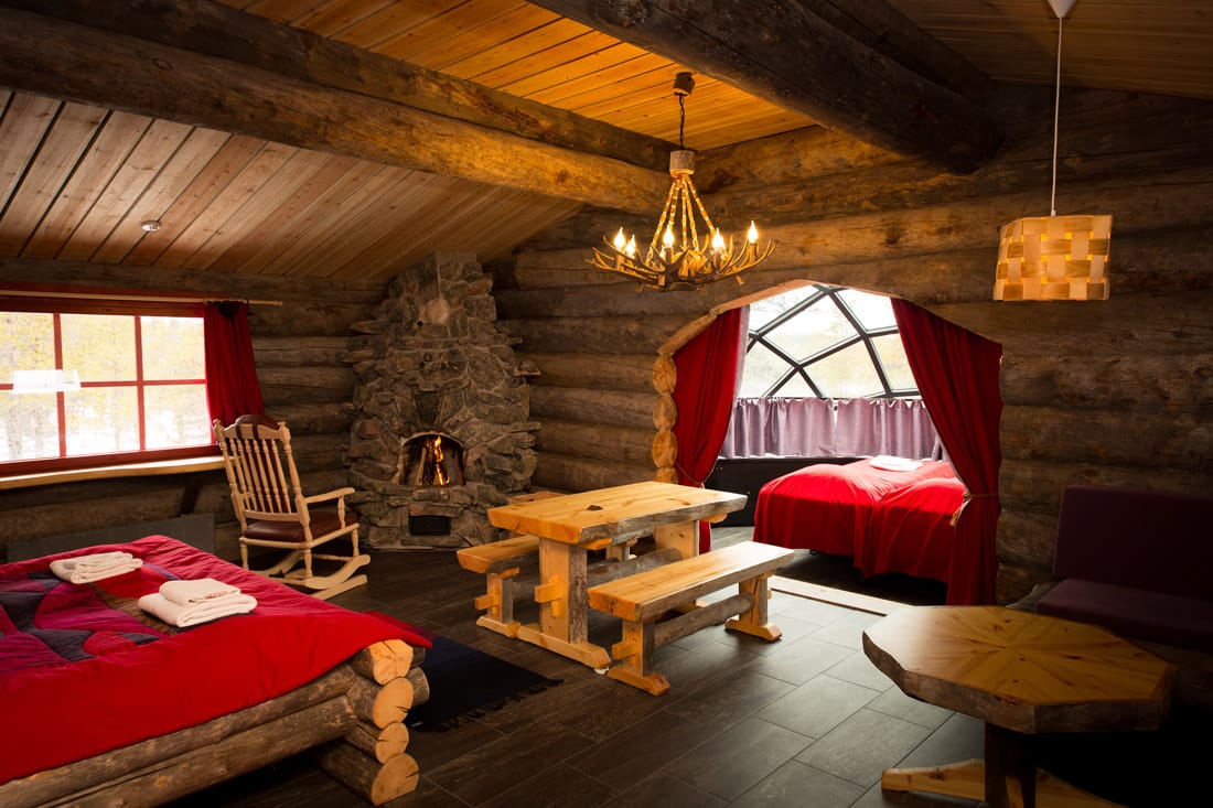 Log cabin with igloo