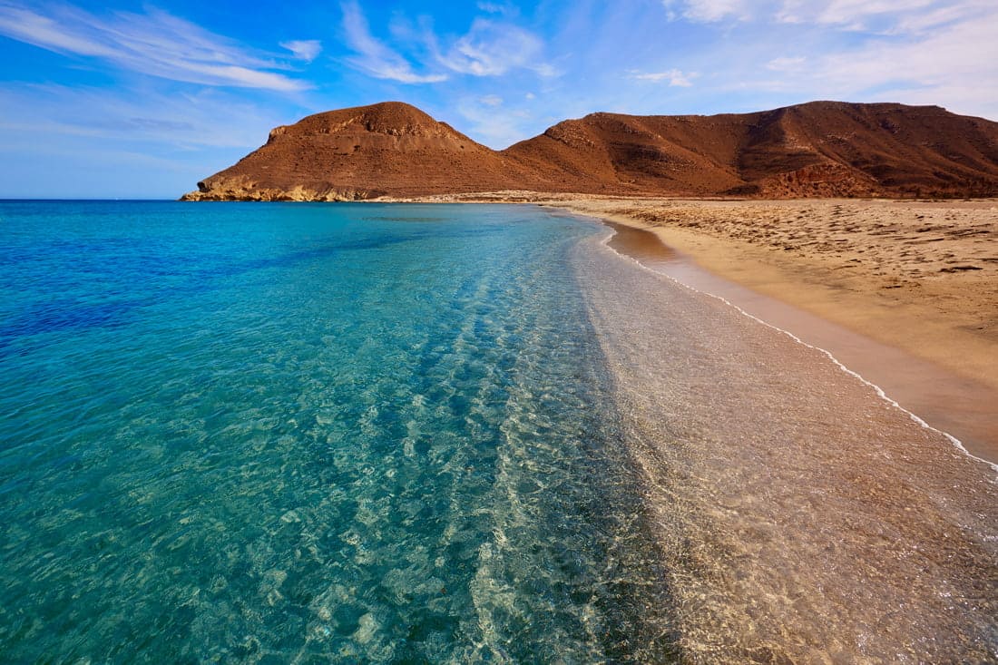 Beach with crystal clear water in Almeria
