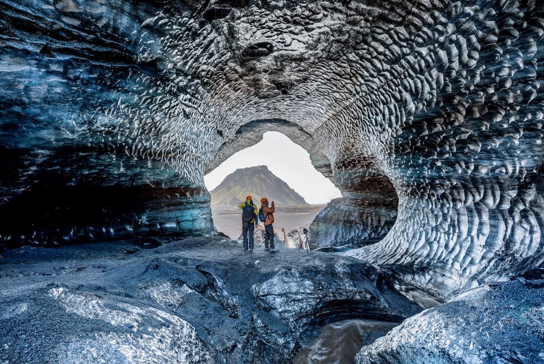 Blue crystal ice cave in Iceland