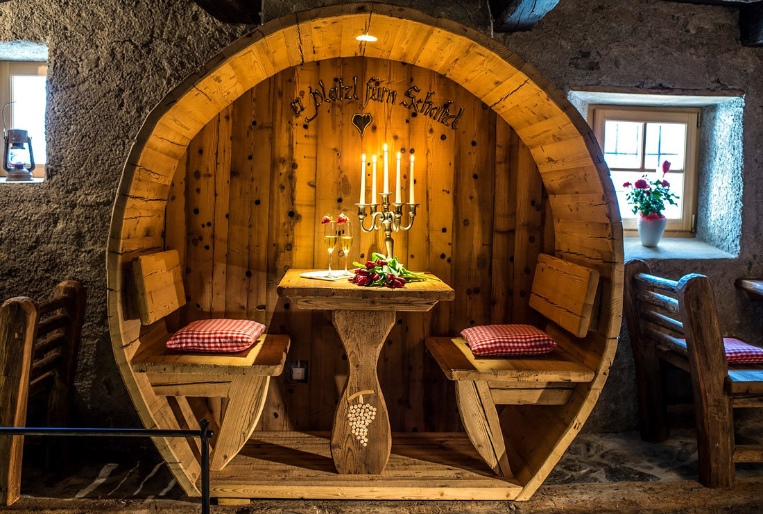 Rustic restaurant in South Tyrol
