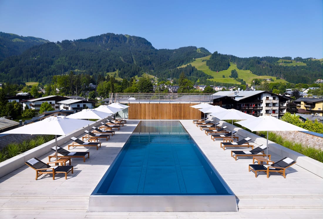 Largest rooftop pool in the Alps