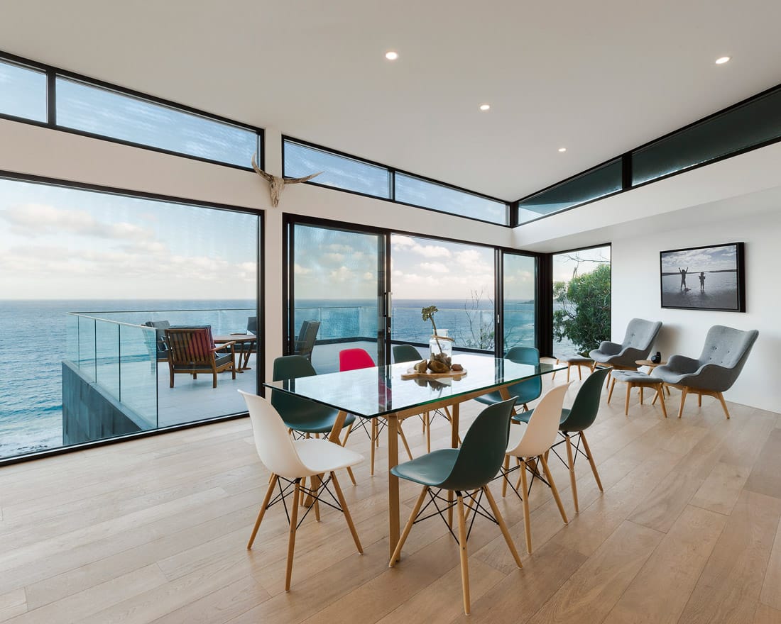 Dining area with sea views