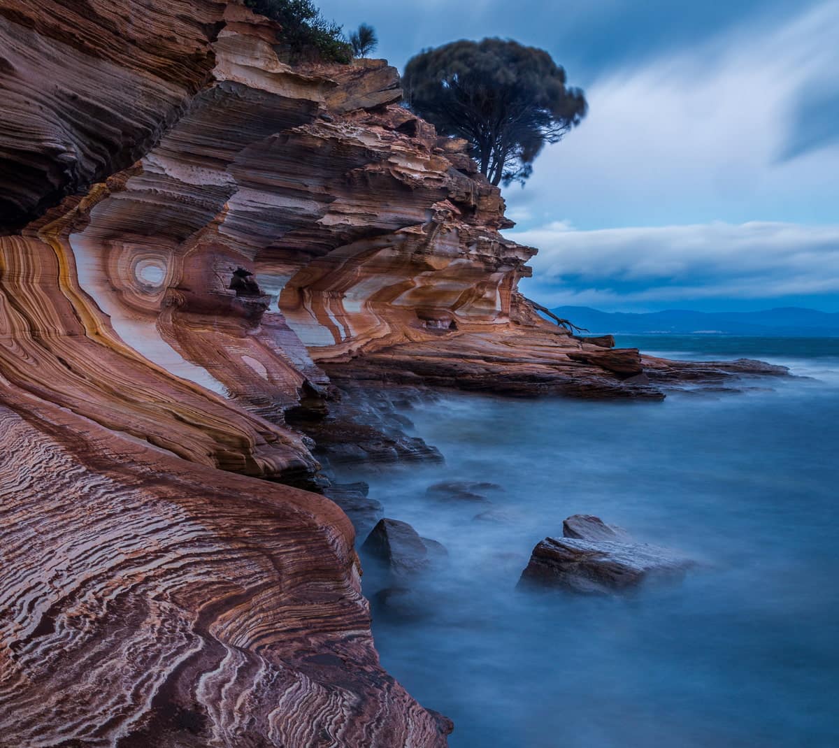 Painted cliffs on Maria Island