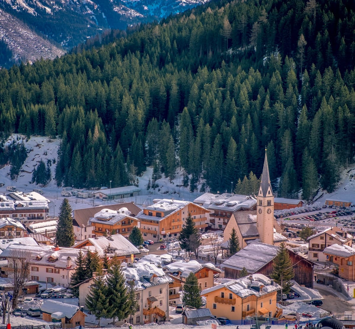 Ski resort in the Dolomites