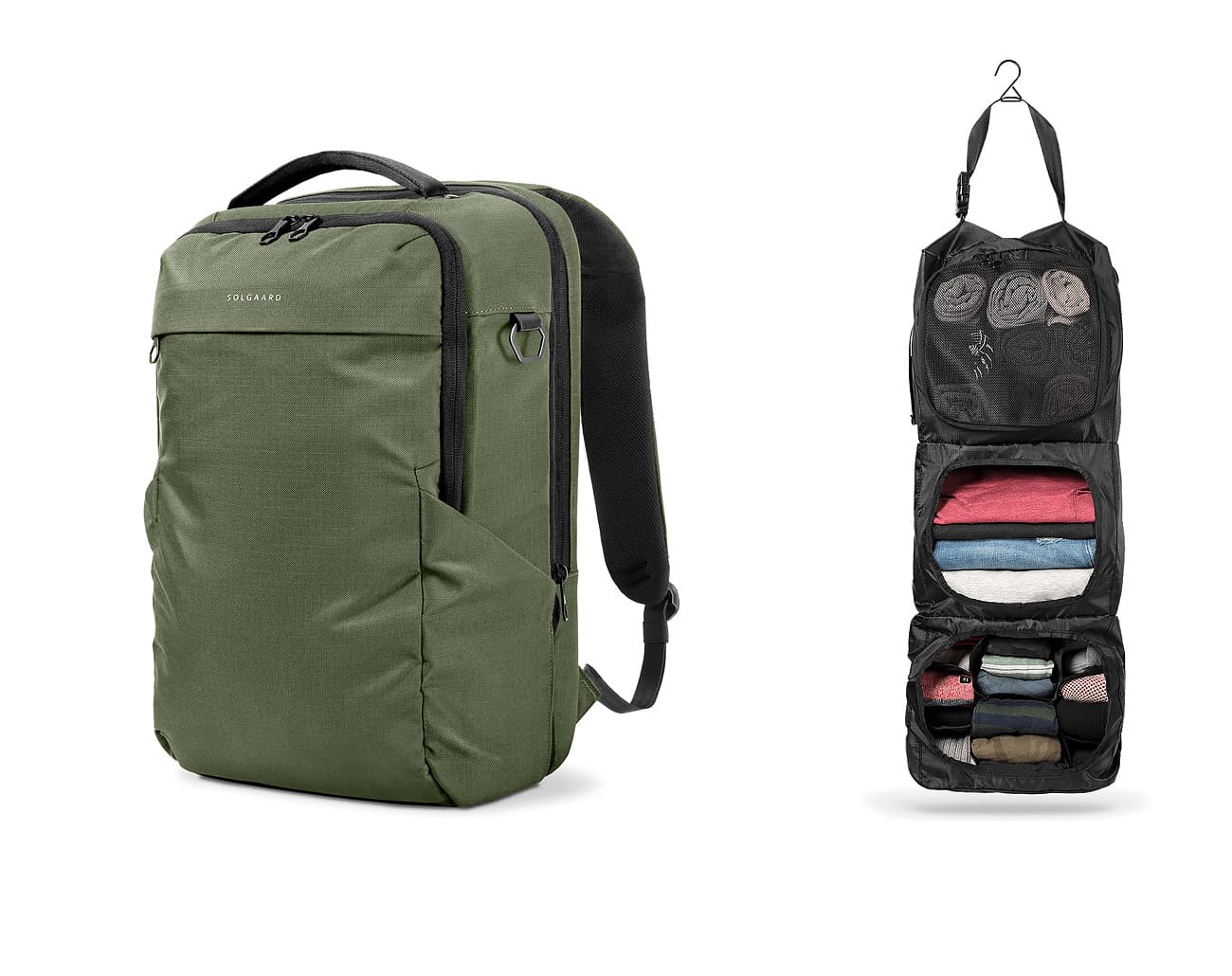 Travel backpack with closet