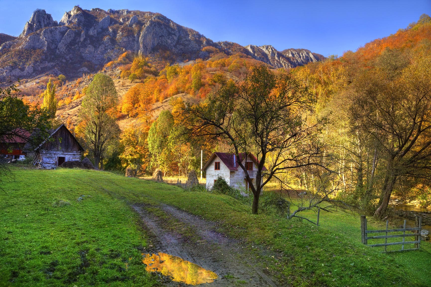 Romanian village in autumn