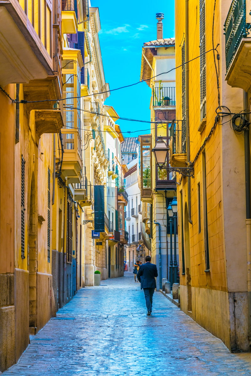 Narrow street in Palma old town