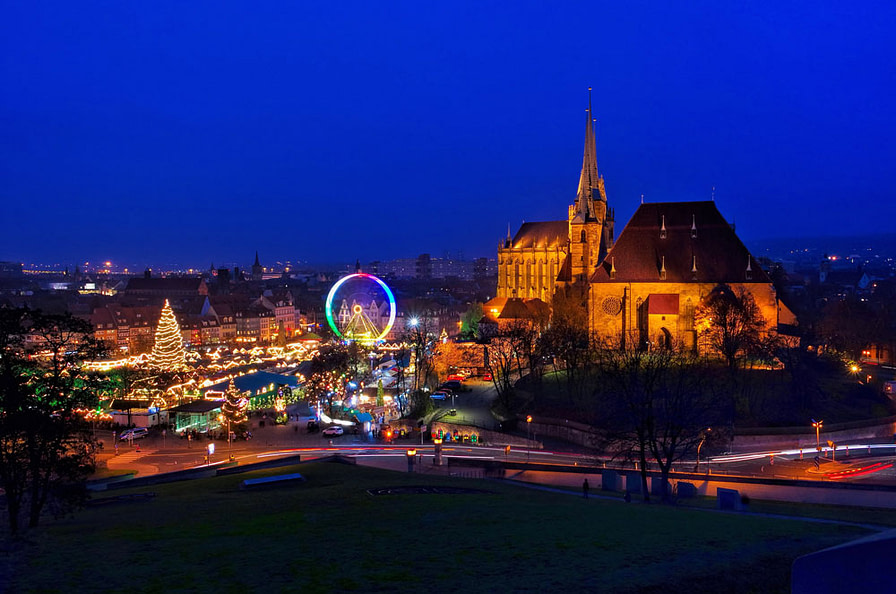 Handmade glass ornaments at Erfurt market