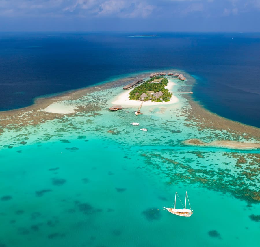 Tropical dream island in the South Ari Atoll