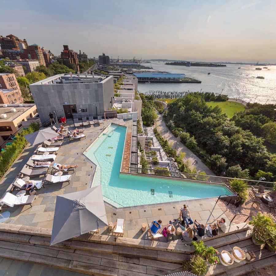Rooftop pool in NYC