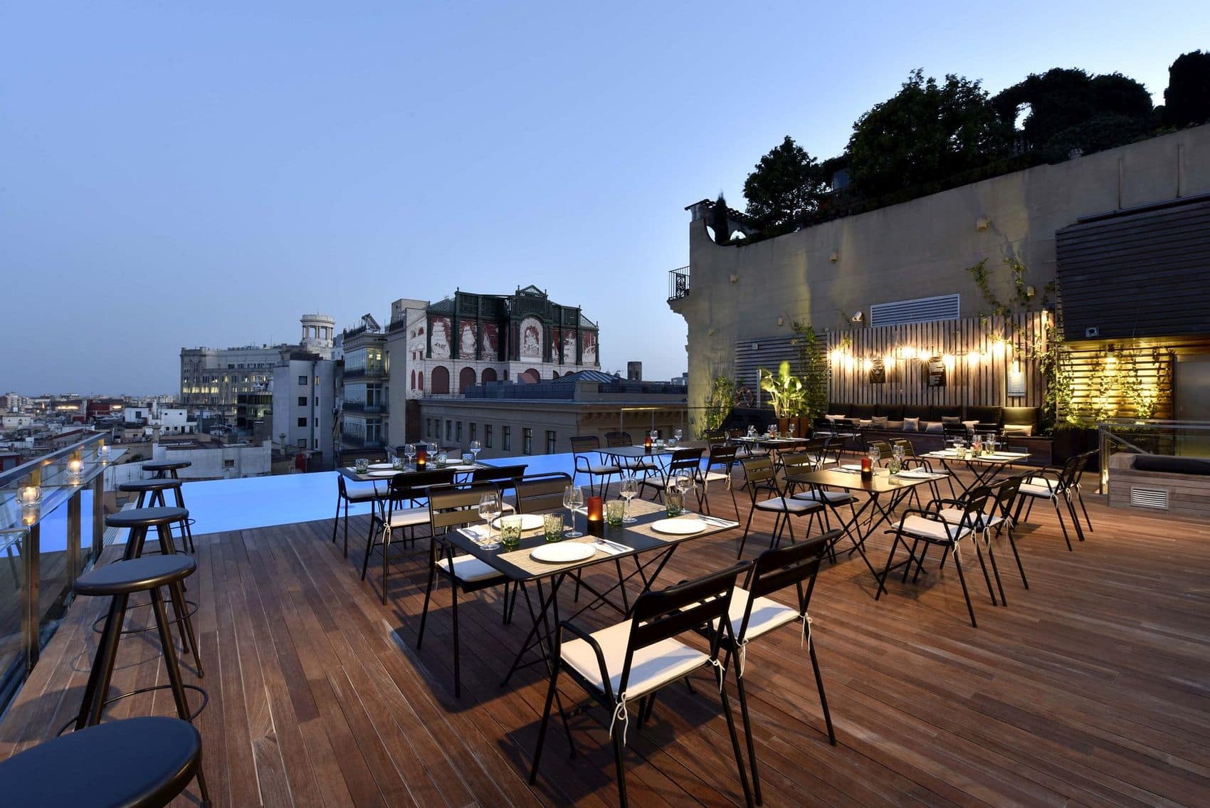 Rooftop restaurant in Barcelona