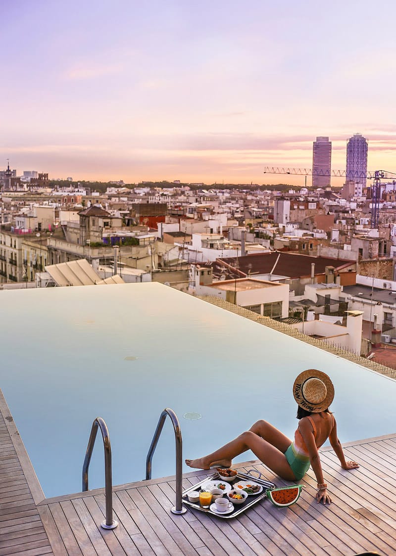 Rooftop bar in Barcelona