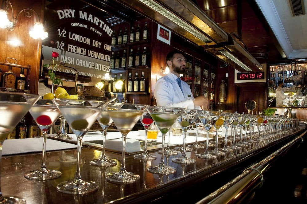 A bar full of cocktails