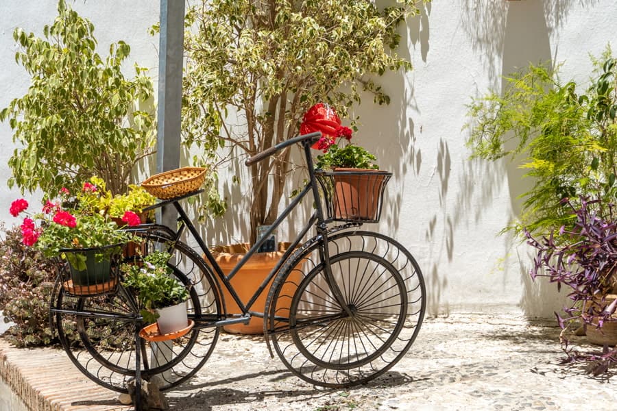 Bike with flower pots