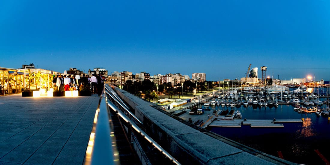 Rooftop cocktail bar in Port Vell