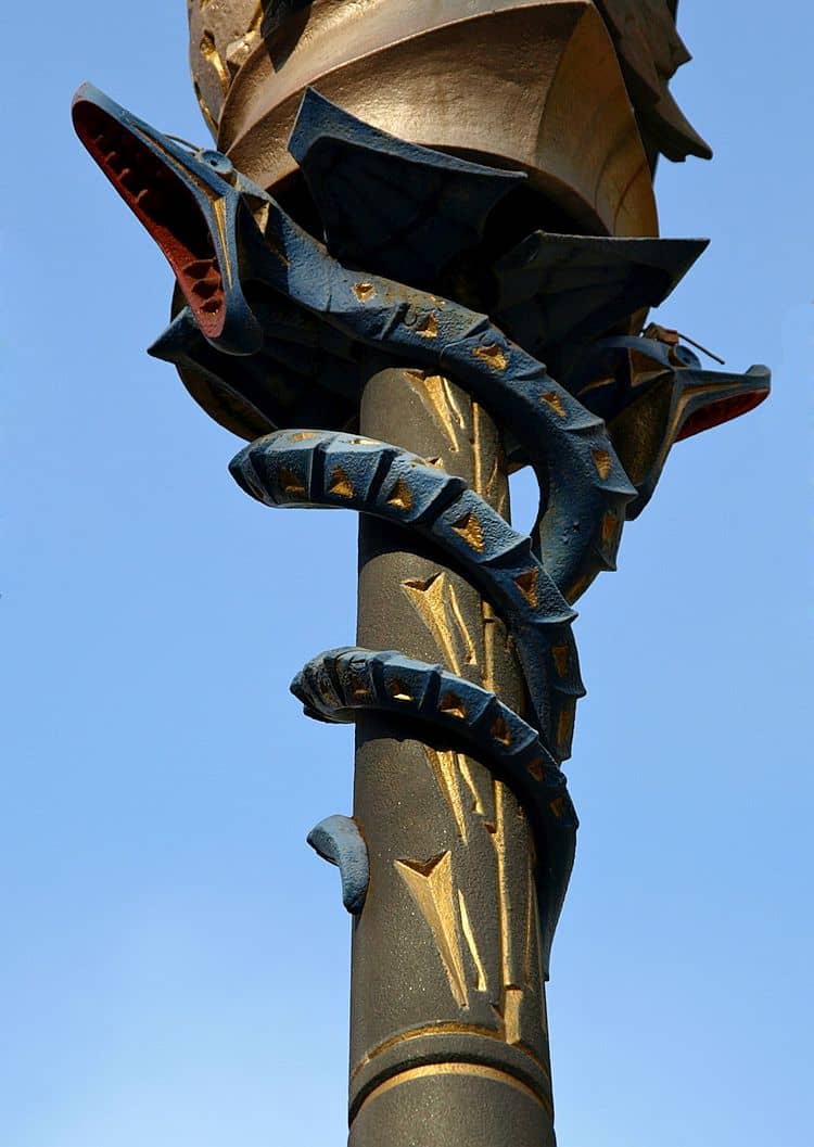 Street lamp designed by Antoni Gaudi