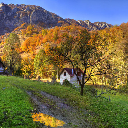 Romanian village in autumn