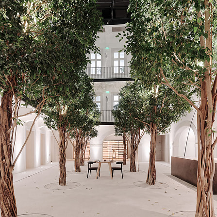 Beautiful courtyard with trees