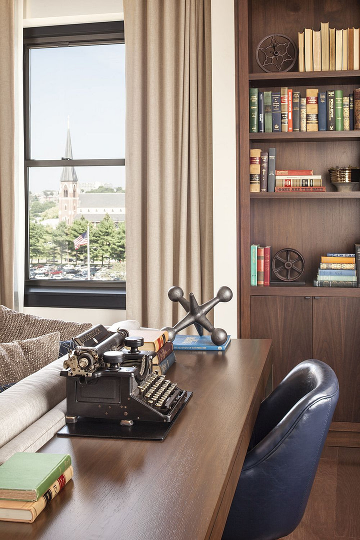 Desk with antique typewriter