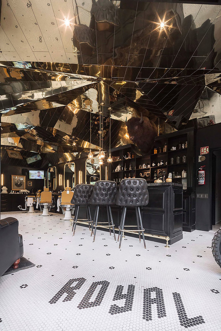 Black & white tile floor