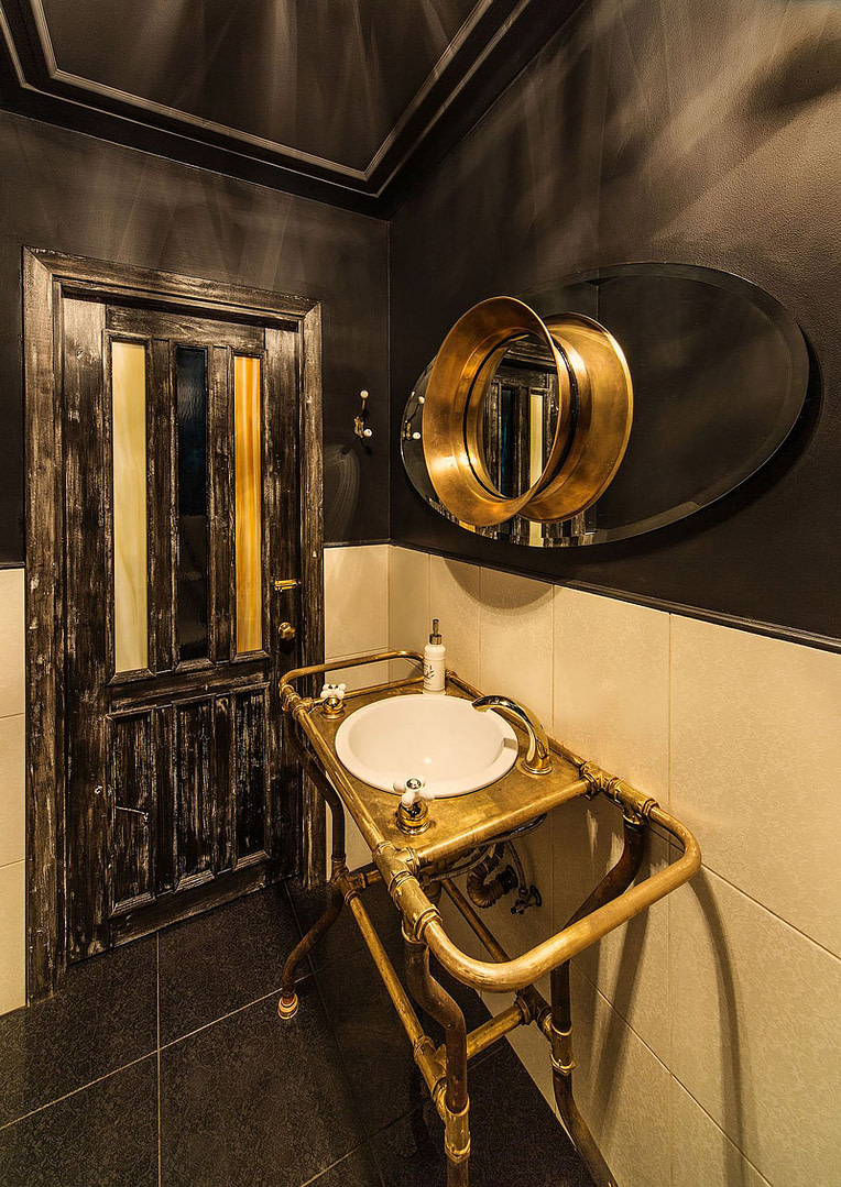 Bathroom with copper basin
