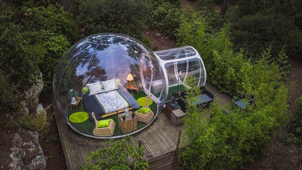 Transparent bubble dome