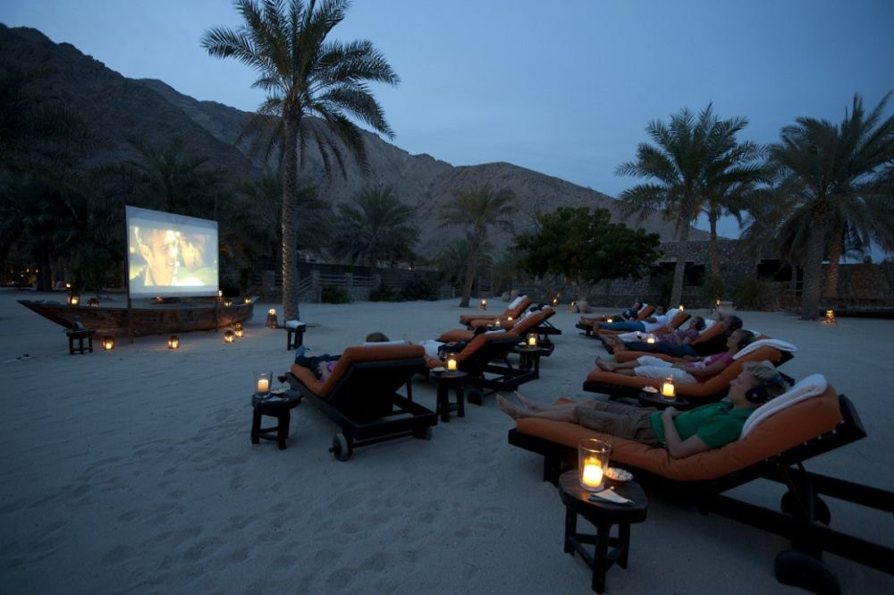 Outdoor beach cinema