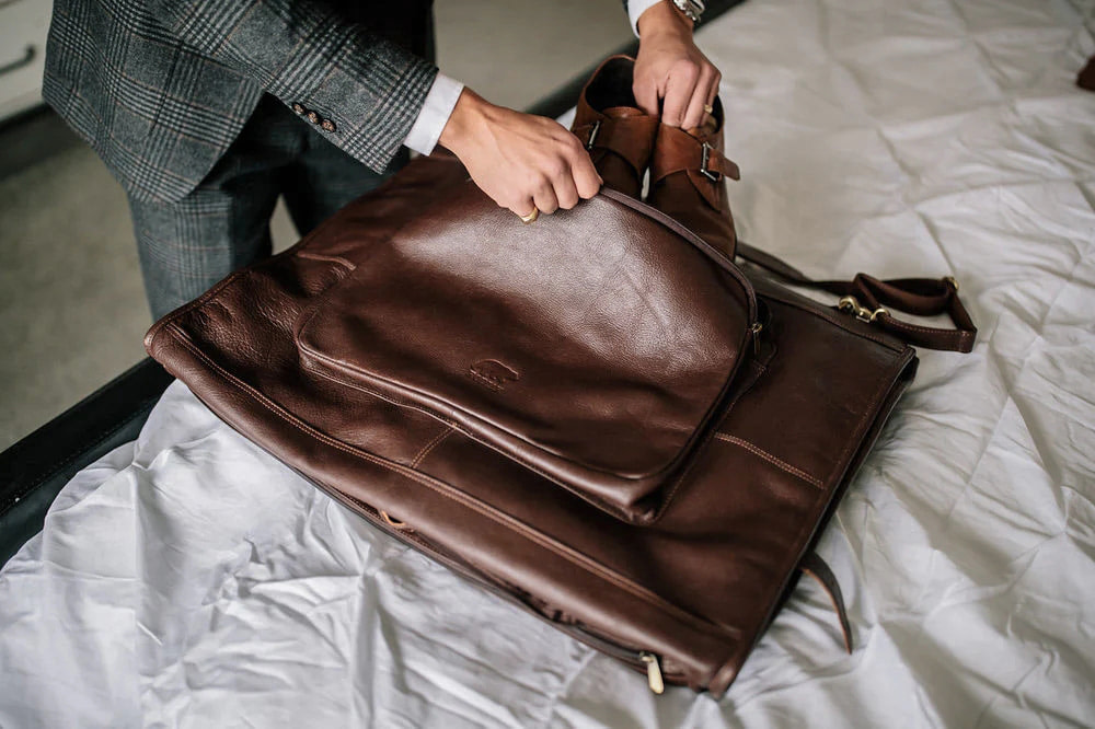 ESKANDUR GAR01 Leather Garment Bag - Eskandur