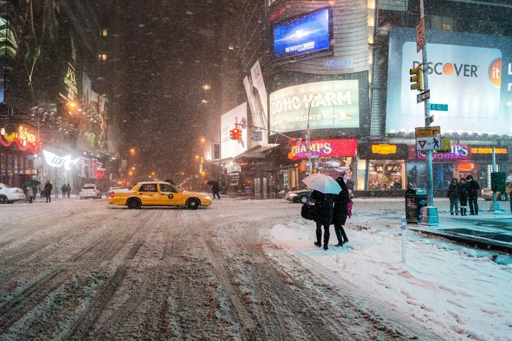 Times Square in Winter