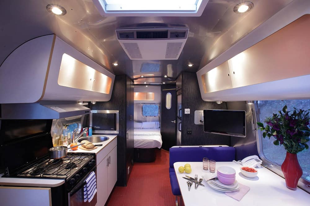 Modern interiors in a vintage airstream