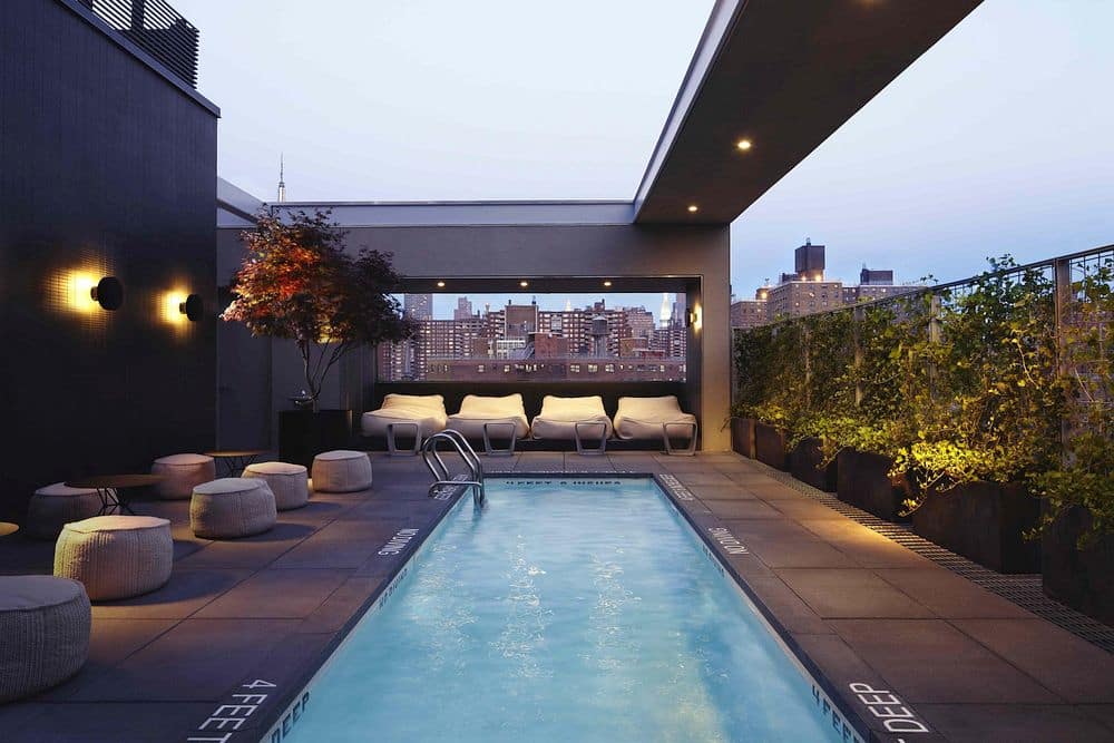 Rooftop pool and bar in New York