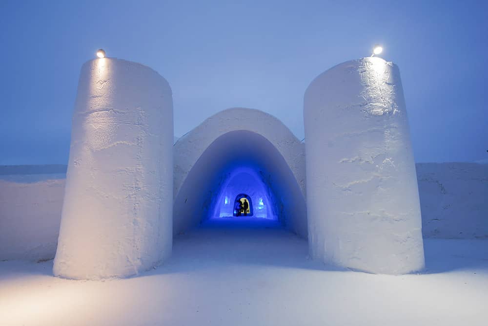 Snow castle in Finland