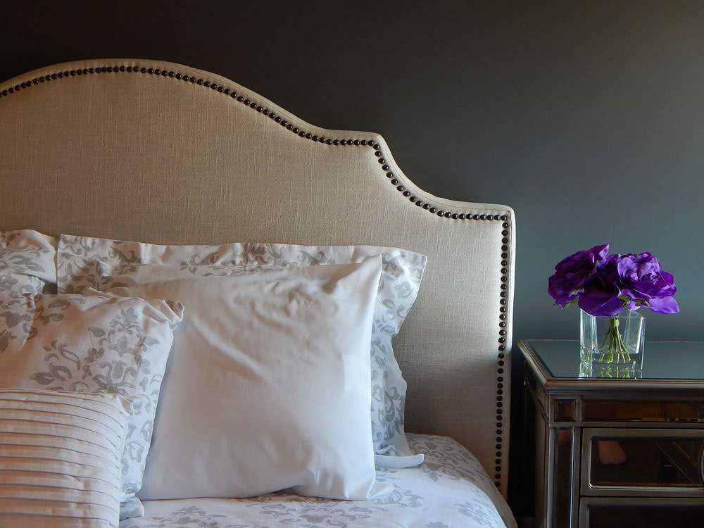 Comfy bedroom with flowers