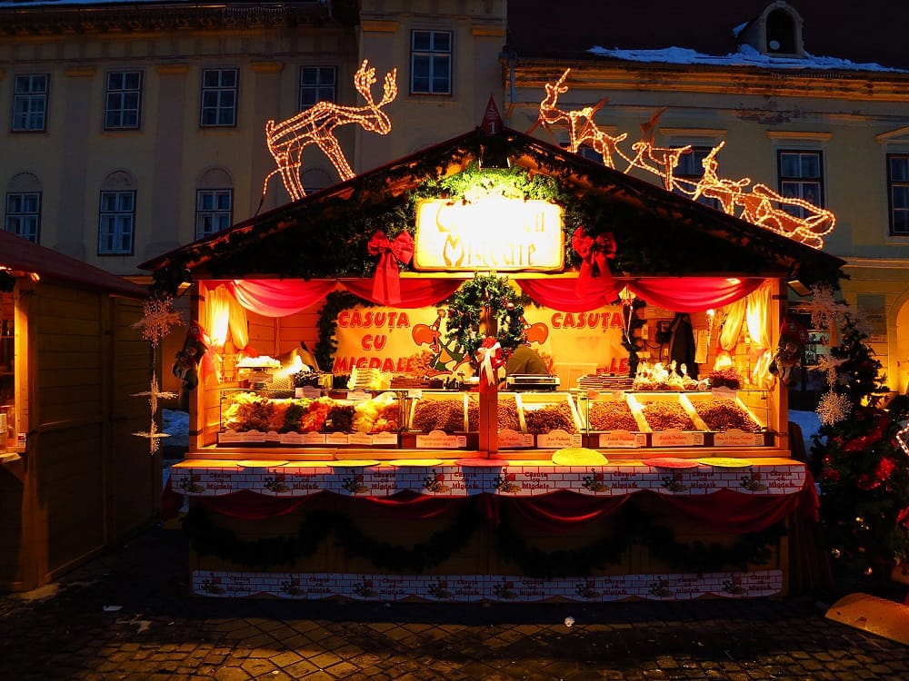 Christmas stalls in Sibiu