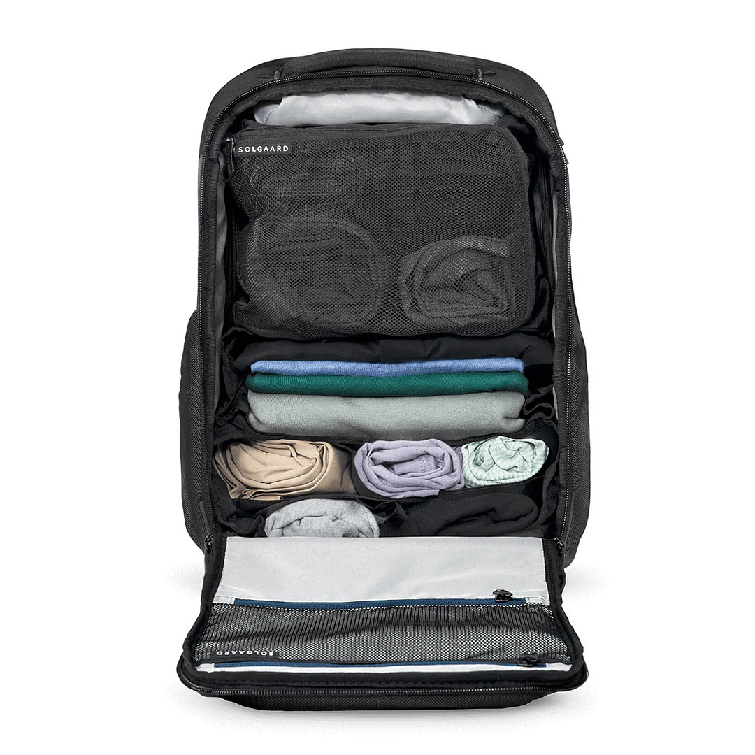 Travel backpack with removable hanging closet