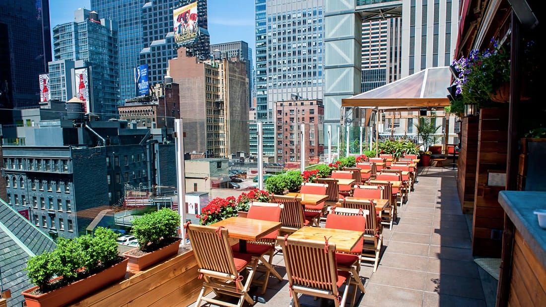 Rooftop bar in Times Square