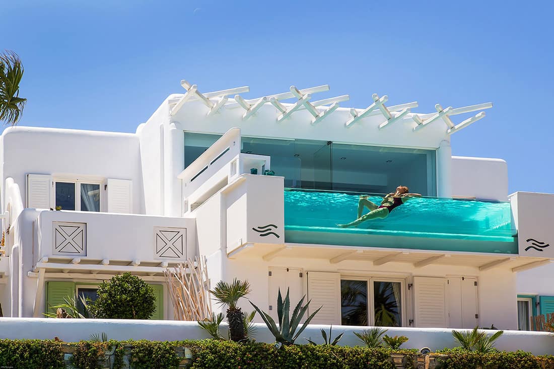 Villa with glass pool