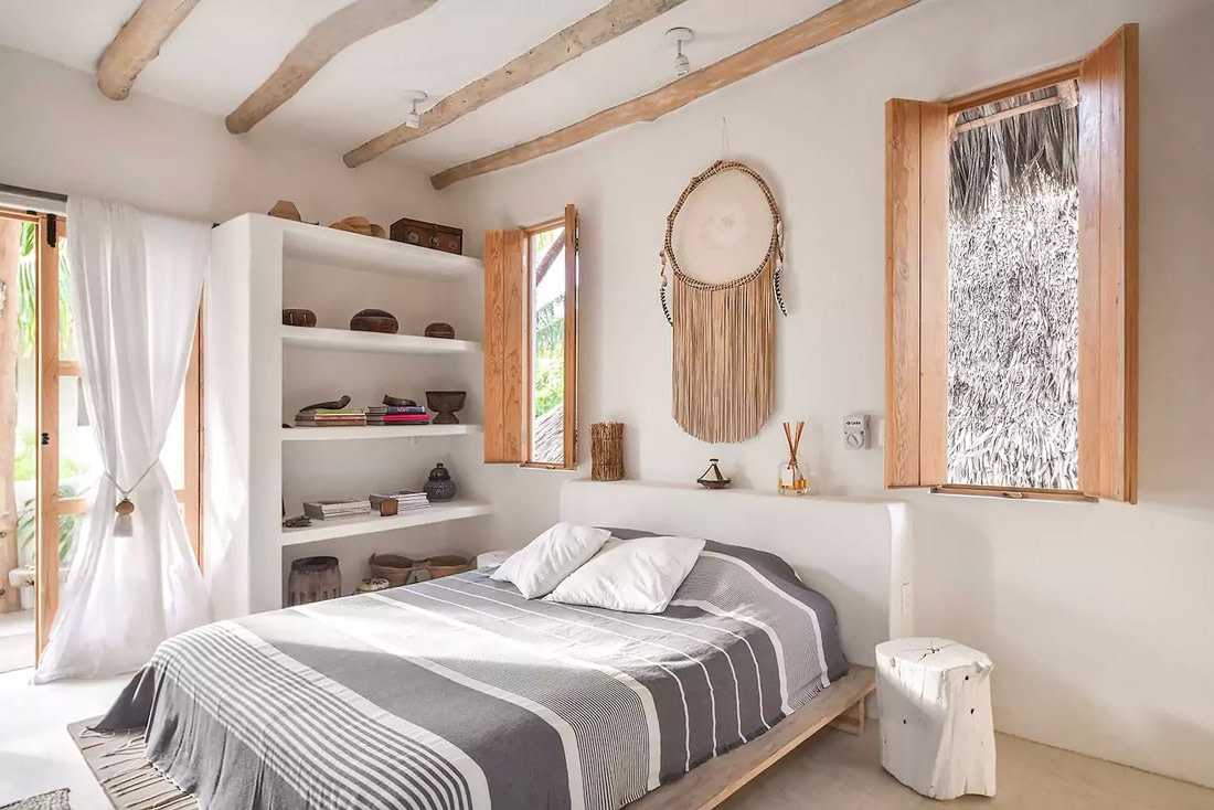 Rustic bedroom with exposed beams
