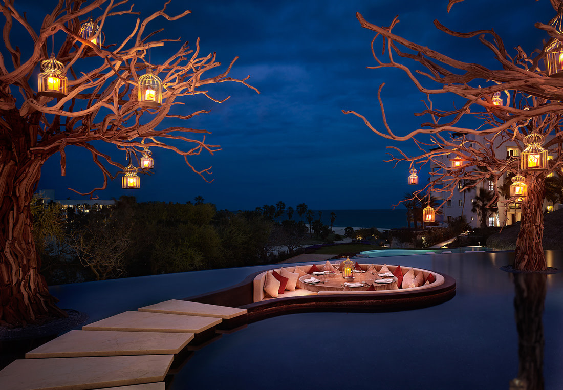 Semi-submerged dining area