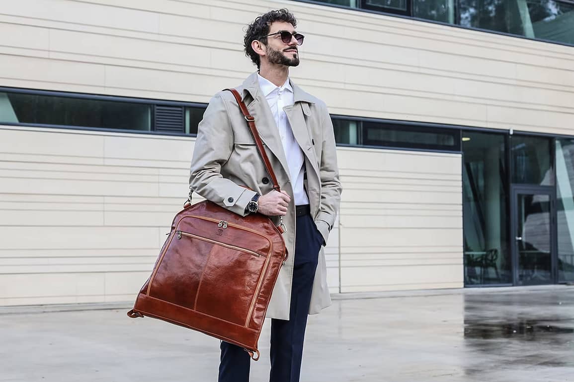 7 Leather Garment Bags for Traveling with Formal Attire