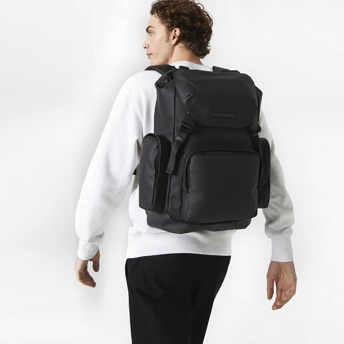 Black carry-on backpack