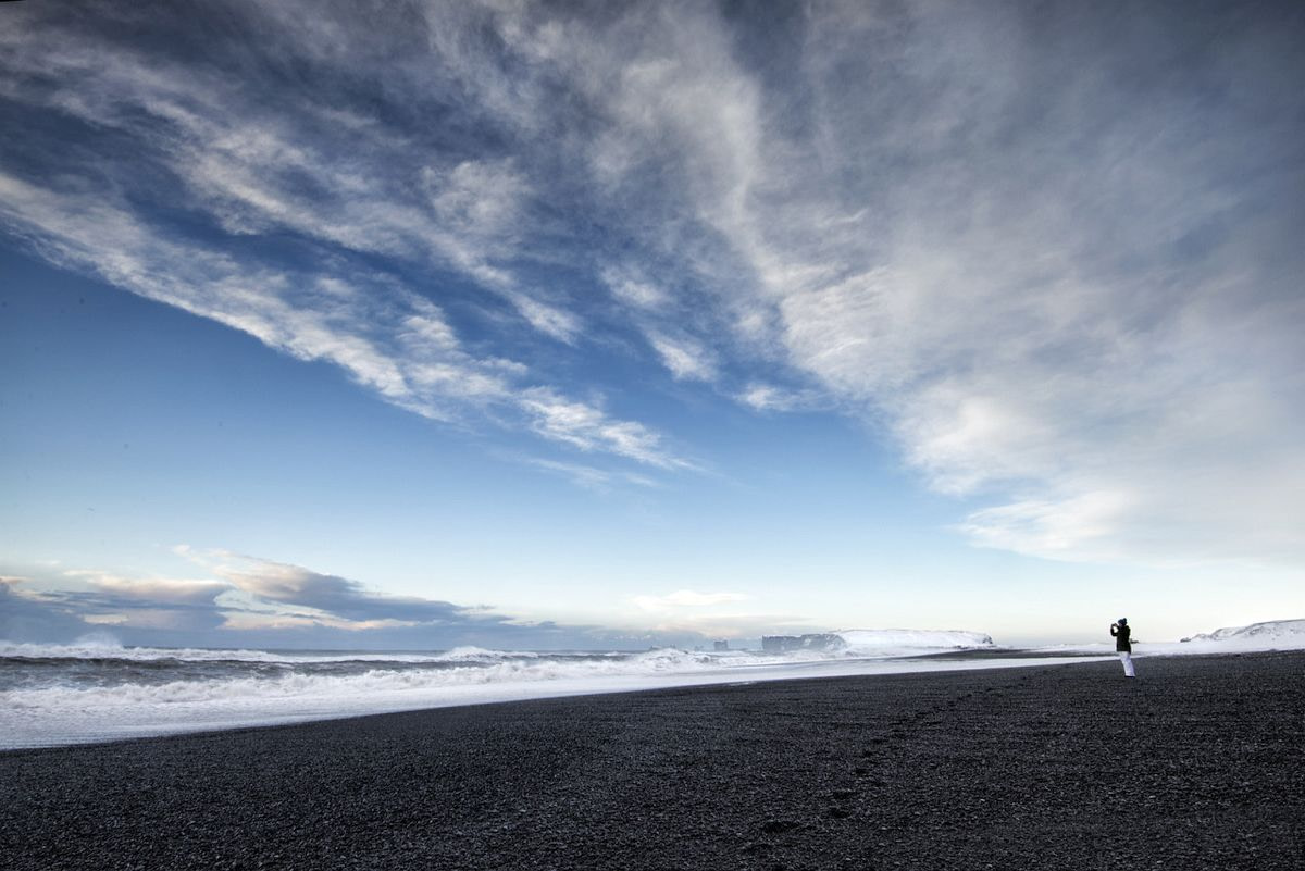 Black sand beach