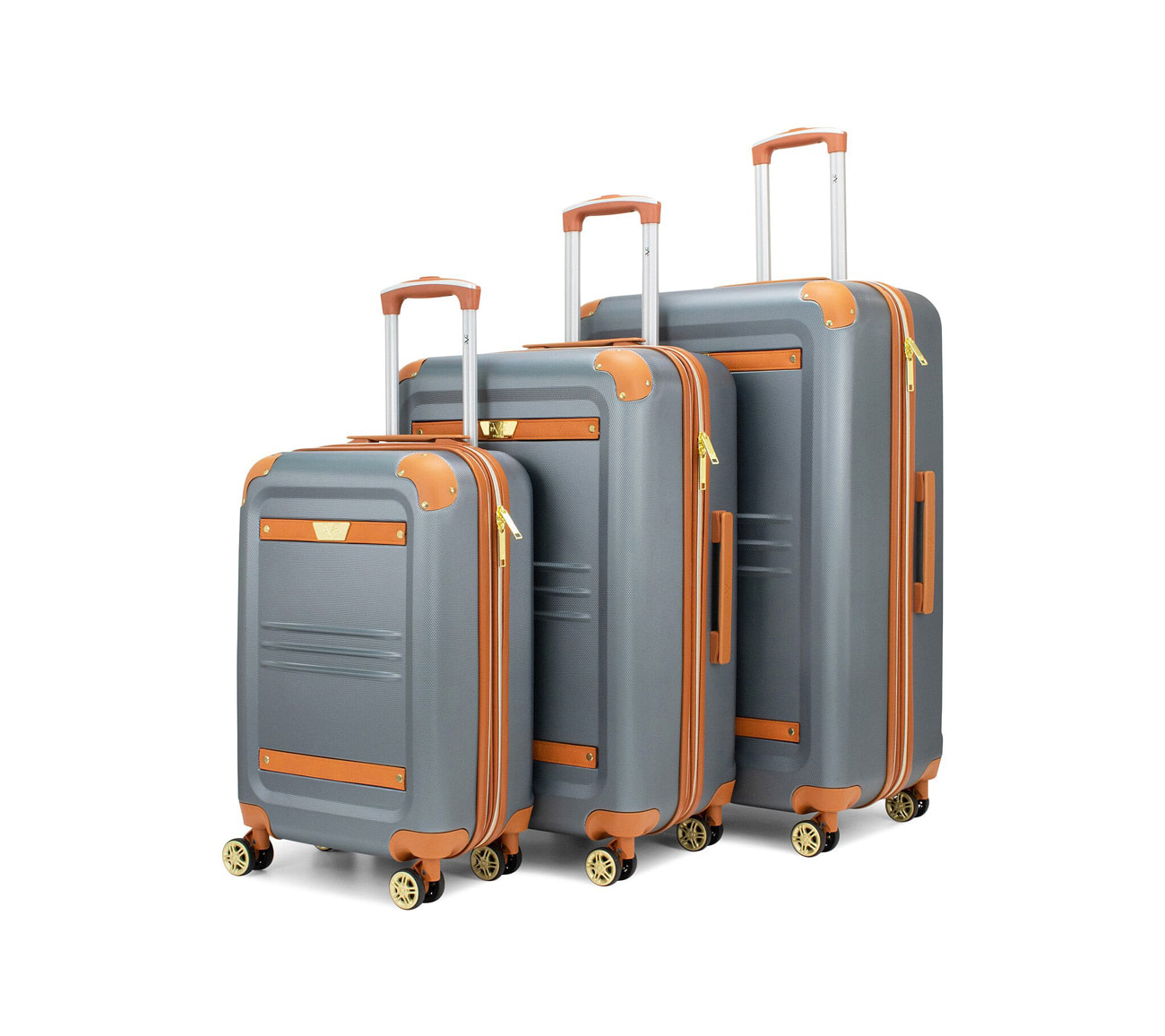 19v69 Italia Expandable 3-piece Luggage Set in Black