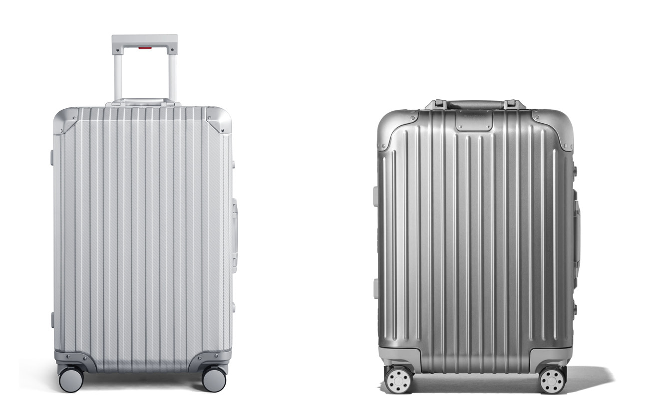 Rimowa Original Cabin Comparison - Silver versus Black + Suitcase